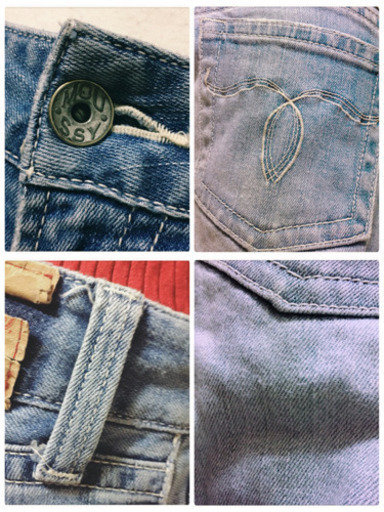 ご購入者決定[MOUSSY VINTAGE]タイトストレート デニム ダメージ加工 ジーンズ