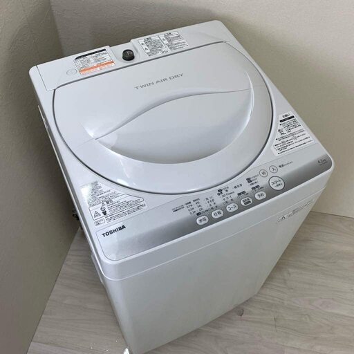 東芝 4.2kg 全自動洗濯機 ピュアホワイトTOSHIBA AW-42SM-W