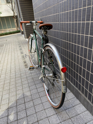 自転車（ロードバイク/ツーリングバイク）※グリーン・泥除け付、空気入れ等6点セット