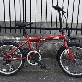 ☆Jeep・20インチ折りたたみ自転車・シマノ6段変速・ワインカラー