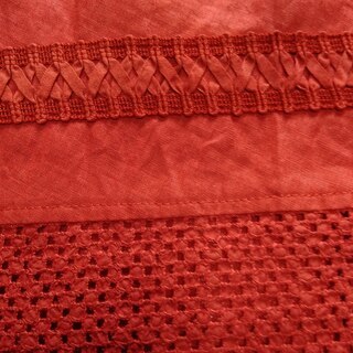 MISS ALICE 赤の麻のロングスカート ペチコート付きの画像