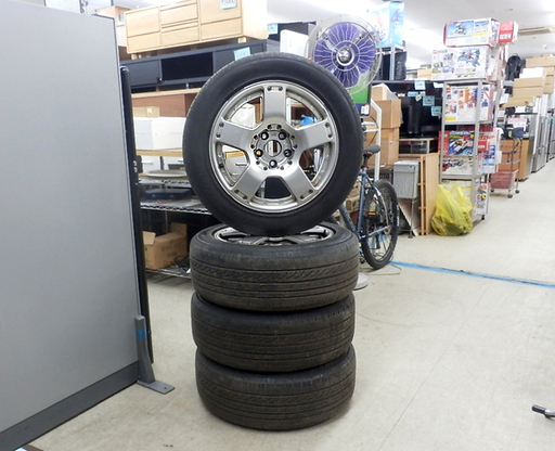 ▶アウディ 純正 アルミホイール 17インチ 7.5J +25 PCD112 5穴 RONAL製 Audi オールロードクワトロ A6 C5系　夏タイヤ4本(225/55R17)付き