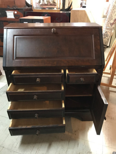 JF00297 【北海道民芸家具　ライティングビューロー】［検　松本民芸家具　アンティーク　ビンテージ　藍染　