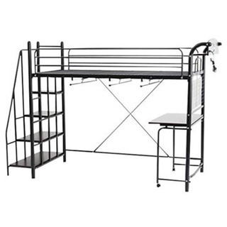 「受付一時休止」階段付きロフトベット 宮・LEDライト付き デス...