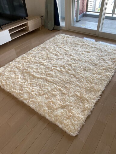 ラグ 【ベージュ】カーペット 洗える ラグマット 絨毯 防ダニ 滑り止め付き130×200cm  冷房対応 ふわふわ 長方形 センターラグ オールシーズン適用