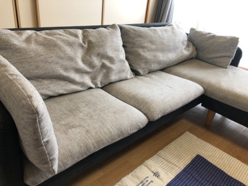 ソファ　3人がけ　組み替え可能　クッション付き
