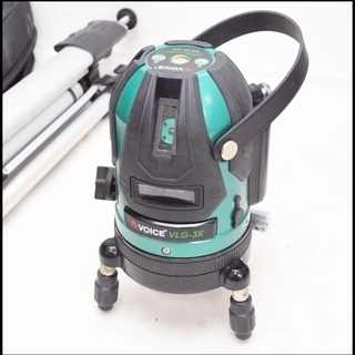 中古 VOICE レーザー墨出し器 VLG-3X 3ライン ヴォイス グリーン 三脚付き