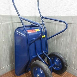 ss1076　LIXILビバ　二輪運搬車　ブルー　ネコ車　ねこ　猫　台車　手押し車　青　土木　工事　農作業　浅型の画像