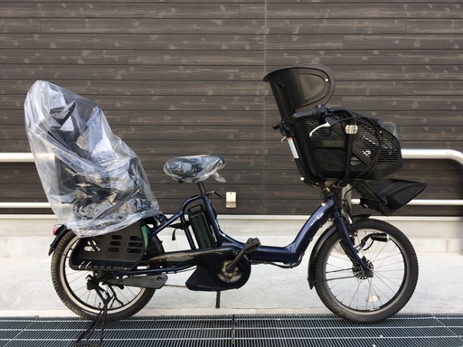 地域限定　ヤマハ　キッスミニ　三人乗り　新基準　20インチ　子供乗せ　紺　ギュットミニ　アンジェリーノ　神戸市　電動自転車