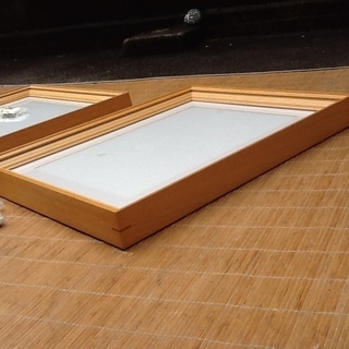 【スリーコイン】昔の木枠額縁 色紙額 自宅保管の未使用品 どなたか上手に使ってくださいの画像