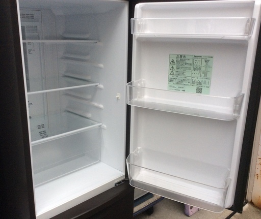 【RKGRE-294-1】特価！Panasonic/168L 2ドア冷凍冷蔵庫/NR-B178BW-T/マットビターブラウン/中古品/