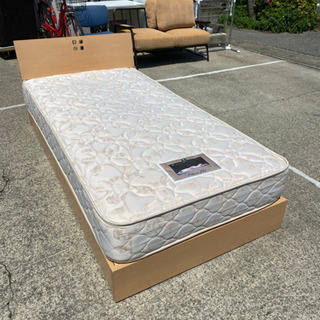 シングルベット 収納付き マットレス 幅120cm×全長206cm×全高83cm 木製 