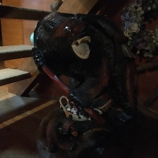 熊、鷲 木彫