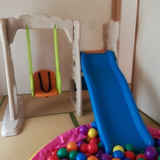 子供 滑り台＆ブランコ＆秘密基地 大型おもちゃ 室内遊具の画像