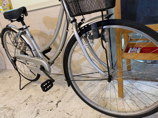 26インチ　自転車　銀色