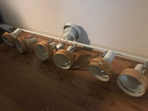 ６灯木製シーリングライト