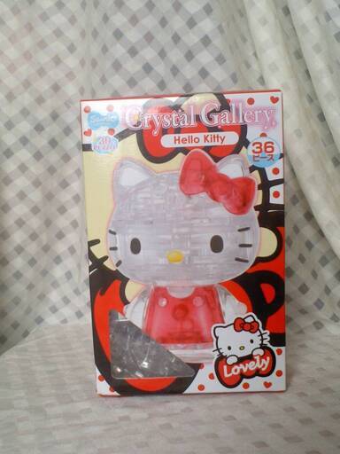 新品未開封　日本限定　Hello Kitty　３Dパズル　クリスタルギャラリー　ハローキティ　ラブリー　３６ピース　※両腕と頭が動かせます!