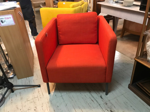JF00314 ソファ 1人掛け IKEA 赤