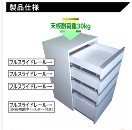 ほぼ新品　鏡面　ホワイト　キッチンカウンター　キッチンキャビネット
