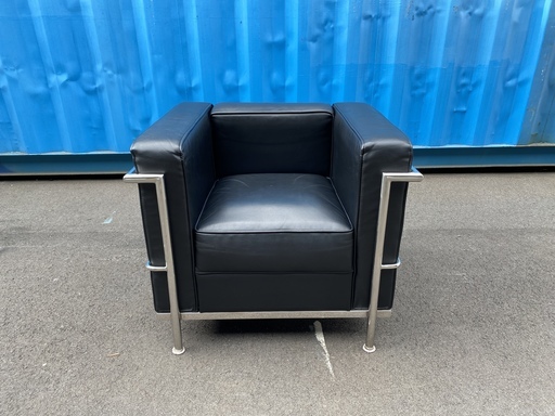 ソファー 1P 1人掛け ブラック コルビジェ リプロダクト品 中古品①
