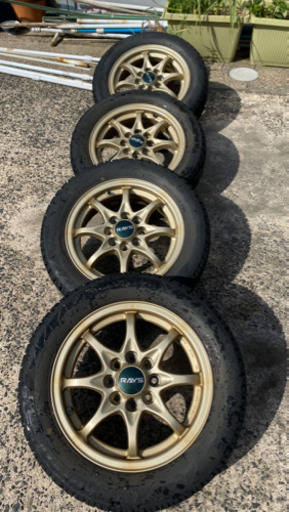 RAYS ゴールドアルミホイールタイヤセット　155/65R13