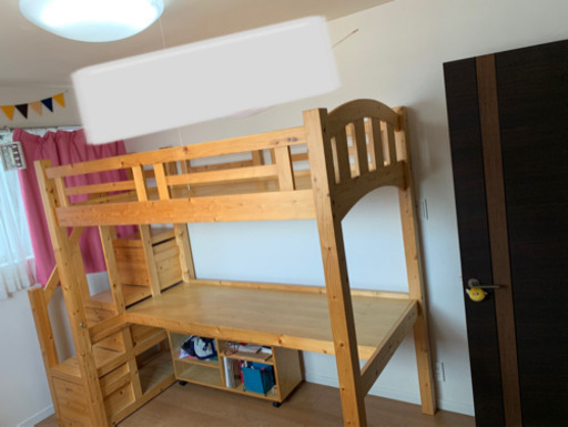 ベッドデスク ハイベッド 勉強机 ベッド