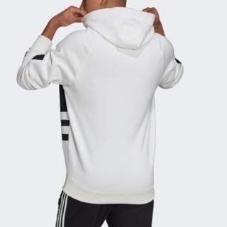 即決★正規品 タグ付 新品 L adidas アディダス オリジナルス スウェット パーカー ビッグトレフォイル メンズ 黒 ホワイト 白 FM9909 ロゴの画像