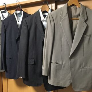 ★就職応援★ スーツ4着=170cm 60kg 靴3足セット=26cmの画像