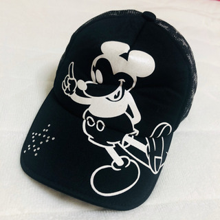 ミッキー　黒キャップ　フリーサイズの画像