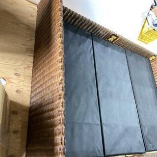 フロアーラタンベット　マットレス無し　ニッセン
ダブルサイズの画像