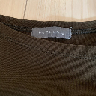 (お話し中)あげます！PUPULA 七分袖カットソー　カーキの画像