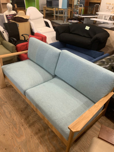 ☆3人掛けソファー キノシタ ライトブルー 美品☆