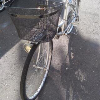 チャイルドシート付き自転車の画像