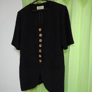 コルクボタン　麻のジャケット