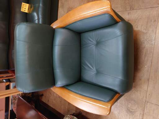 G【店舗同時販売中】浜本工芸　本革回転1人掛けソファ　Aー1801