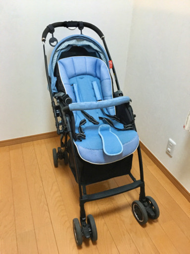 アップリカ ハイシート&ワイドシートベビーカー ラクーナ コンフォート パステルブルーBL