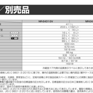 値下げしました！】Panasonic冷蔵庫冷凍庫 2015年製美品 4月中限定掲載！