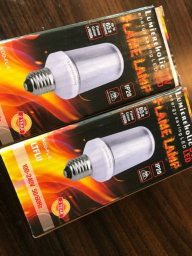 lumièreholic 2個セット　フレームライト揺らぐ炎　E26 LED