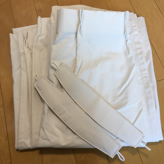 無印　綿帆布プリーツカーテン　生成
