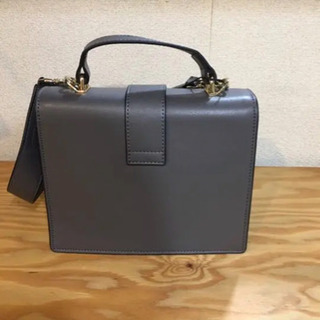新品 本革 ハンドバッグ ショルダーバッグ グレー 送料無料　訳ありの画像