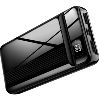 【新品未使用】モバイルバッテリー 大容量 26800mAh 残量表示 小型 二つ出力ポート コンパクト type-c Micro 2つ入力ポート 各種対応 (ブラック) の画像