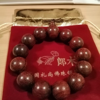 高級紫檀の数珠　中国工芸品の画像