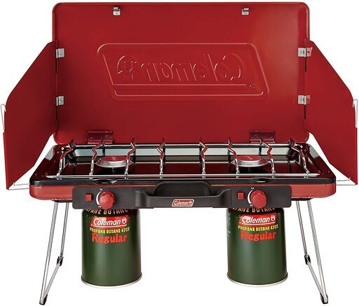 コールマン パワーハウスLPツーバーナーストーブ2 レッド　キャンプ