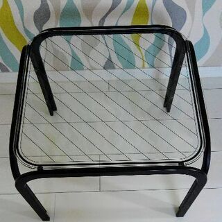 ガラステーブル　黒の画像