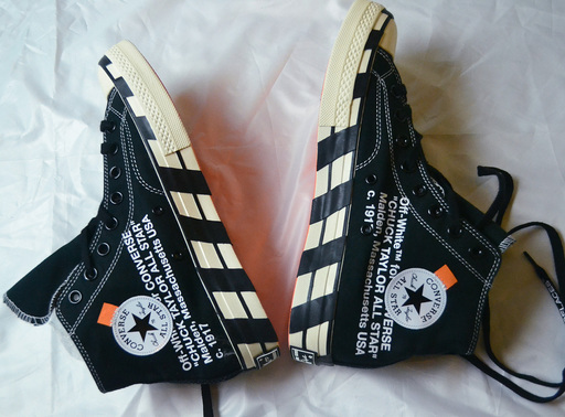 未使用/新古品■コンバース x オフホワイト チャックテイラー オールスター/CONVERSExOFF-WHITE■黒x白■/US10/28cm■③