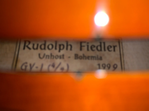 チェコ製バイオリン　Rudolph Fiedler GV-1 1999 4/4 ケース、弓付き