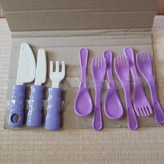 ままごと　カトラリー　紫　パープル