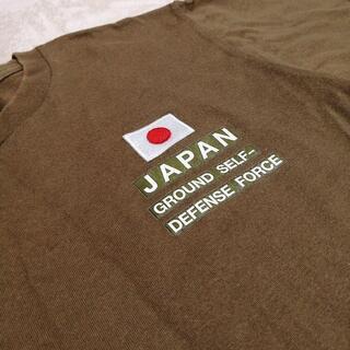 【自衛隊】カーキ色Tシャツ【日の丸】の画像