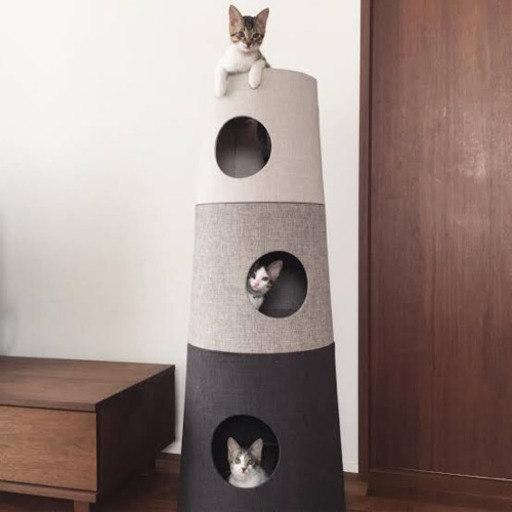 NECOTA ネコタ キャットタワー/グレー カインズホーム