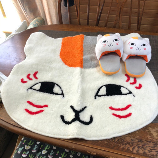 夏目友人帳　ニャンコ先生　ラグマット（おまけスリッパ）